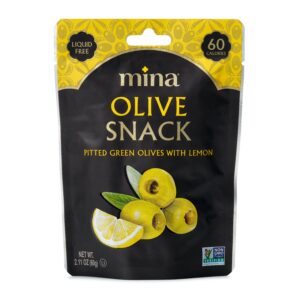 2.11 oz Olive Snack, Pitted Green with Lemon