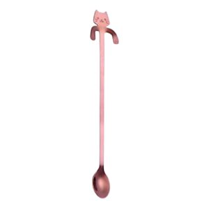 Cat Hanging 7.8"L Tea Spoon Rose Gold (20/500)