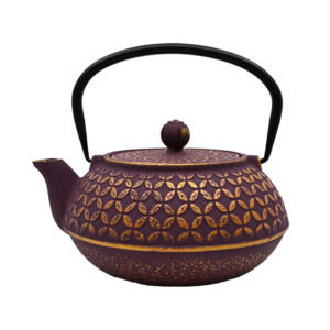 Purple Shippo Design 32oz Cast Iron Tea Pot (1/8)