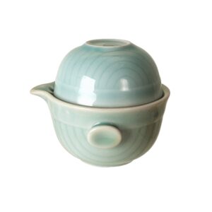 Koi Fish Kung Fu Tea Set 6oz Tea Pot with A Cup Light Blue (1/80)
