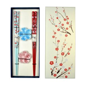 Sakura Cherry Blossoms 2 Pair Chopsticks and Chopsticks Rests Gift Set (1/80)
