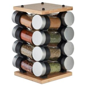 Cole & Mason Blyth Classic Wooden 16 Jar Carousel Bamboo