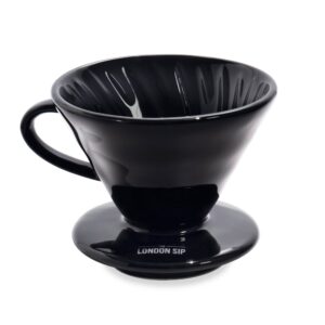 London Sip Ceramic Coffee Dripper, 1-2 Cup, Black