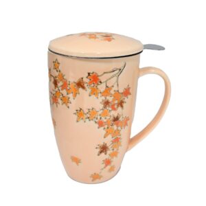 Momiji Maple Leaves Design 15oz Tea Mugs with Lid and Infuser for Loose Leaf Tea (4/32) (Copy)