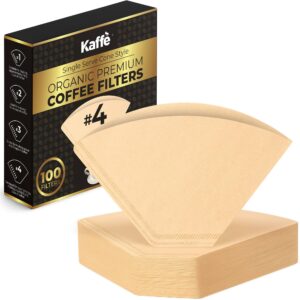 Organic Cone Coffee Filters #4 (100 Pack) - Natural Brown